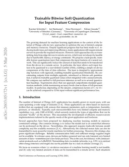 Trainable Bitwise Soft Quantization for Input Feature Compression