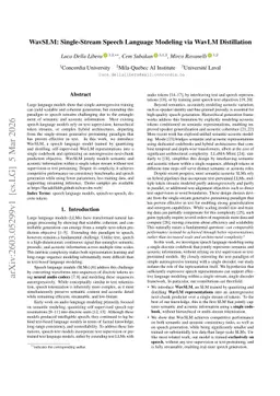 WavSLM: Single-Stream Speech Language Modeling via WavLM Distillation