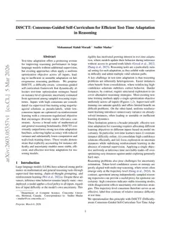 DiSCTT: Consensus-Guided Self-Curriculum for Efficient Test-Time Adaptation in Reasoning