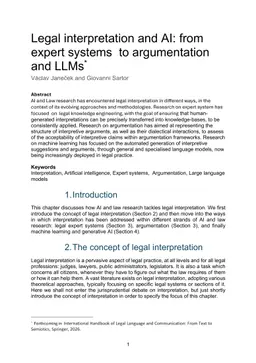 Legal interpretation and AI: from expert systems to argumentation and LLMs