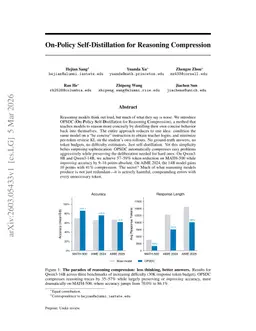 On-Policy Self-Distillation for Reasoning Compression
