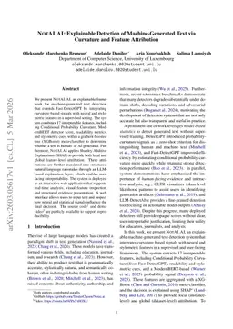 NOTAI.AI: Explainable Detection of Machine-Generated Text via Curvature and Feature Attribution