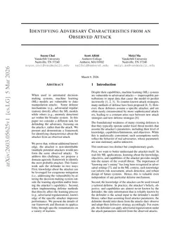 Identifying Adversary Characteristics from an Observed Attack