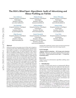 The DSA's Blind Spot: Algorithmic Audit of Advertising and Minor Profiling on TikTok