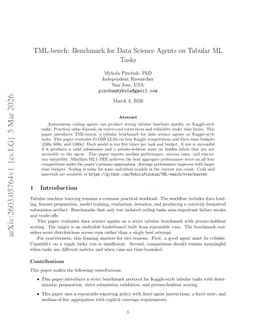 TML-Bench: Benchmark for Data Science Agents on Tabular ML Tasks