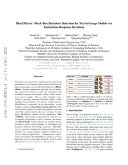 BlackMirror: Black-Box Backdoor Detection for Text-to-Image Models via Instruction-Response Deviation