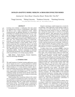 Domain-Adaptive Model Merging across Disconnected Modes