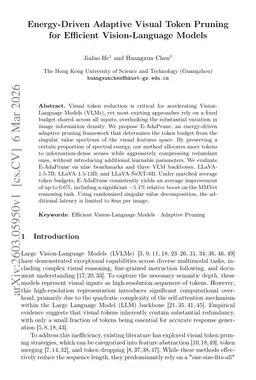 Energy-Driven Adaptive Visual Token Pruning for Efficient Vision-Language Models