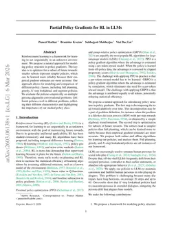 Partial Policy Gradients for RL in LLMs