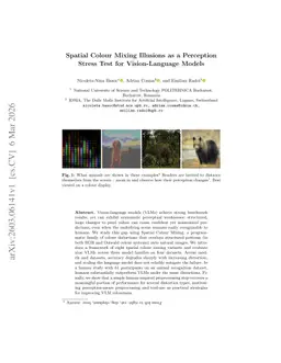 Spatial Colour Mixing Illusions as a Perception Stress Test for Vision-Language Models