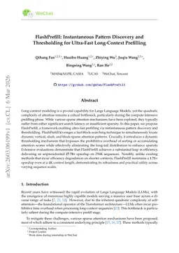 FlashPrefill: Instantaneous Pattern Discovery and Thresholding for Ultra-Fast Long-Context Prefilling