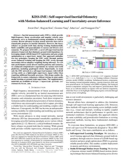 KISS-IMU: Self-supervised Inertial Odometry with Motion-balanced Learning and Uncertainty-aware Inference