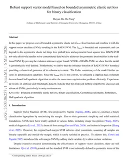 Robust support vector model based on bounded asymmetric elastic net loss for binary classification