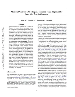 Attribute Distribution Modeling and Semantic-Visual Alignment for Generative Zero-shot Learning