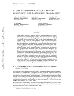 Causal Interpretation of Neural Network Computations with Contribution Decomposition