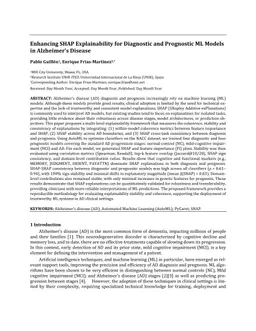 Enhancing SHAP Explainability for Diagnostic and Prognostic ML Models in Alzheimer Disease