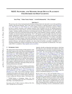 NEST: Network- and Memory-Aware Device Placement For Distributed Deep Learning