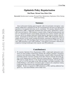 Optimistic Policy Regularization