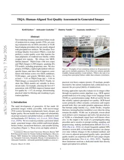 TIQA: Human-Aligned Text Quality Assessment in Generated Images