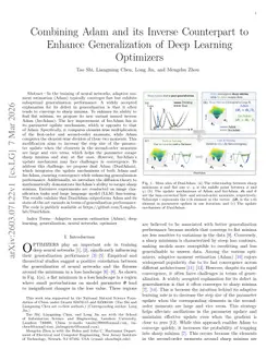 Combining Adam and its Inverse Counterpart to Enhance Generalization of Deep Learning Optimizers