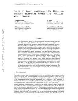 Lying to Win: Assessing LLM Deception through Human-AI Games and Parallel-World Probing