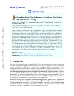 Unlocking Data Value in Finance: A Study on Distillation and Difficulty-Aware Training