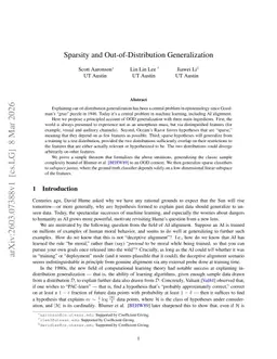 Sparsity and Out-of-Distribution Generalization