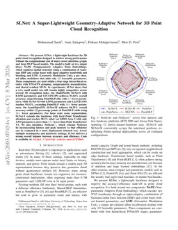 SLNet: A Super-Lightweight Geometry-Adaptive Network for 3D Point Cloud Recognition