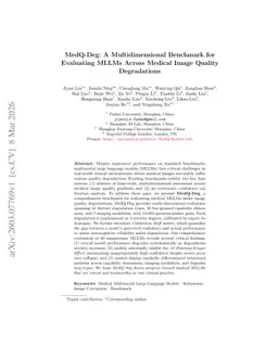 MedQ-Deg: A Multidimensional Benchmark for Evaluating MLLMs Across Medical Image Quality Degradations