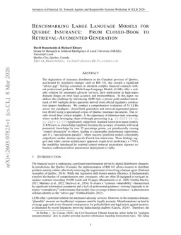 Benchmarking Large Language Models for Quebec Insurance: From Closed-Book to Retrieval-Augmented Generation