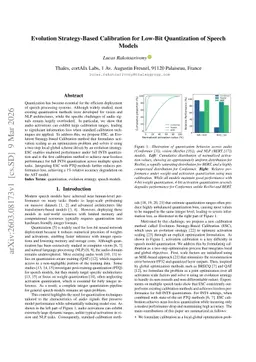 Evolution Strategy-Based Calibration for Low-Bit Quantization of Speech Models