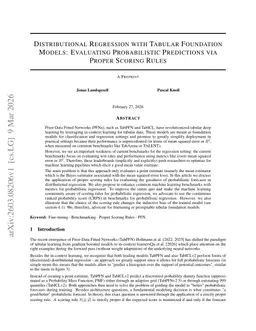Distributional Regression with Tabular Foundation Models: Evaluating Probabilistic Predictions via Proper Scoring Rules