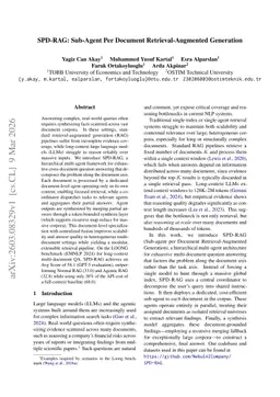 SPD-RAG: Sub-Agent Per Document Retrieval-Augmented Generation