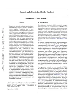 Geometrically Constrained Outlier Synthesis