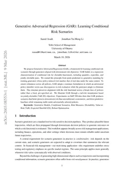 Generative Adversarial Regression (GAR): Learning Conditional Risk Scenarios