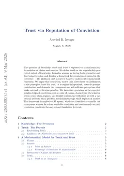 Trust via Reputation of Conviction