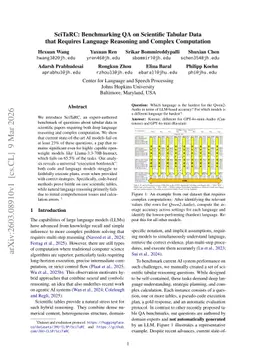 SciTaRC: Benchmarking QA on Scientific Tabular Data that Requires Language Reasoning and Complex Computation