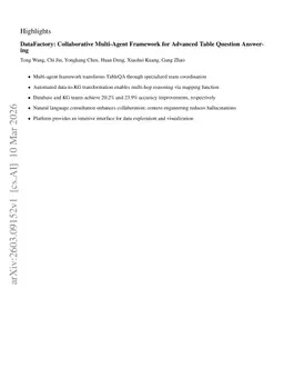 DataFactory: Collaborative Multi-Agent Framework for Advanced Table Question Answering