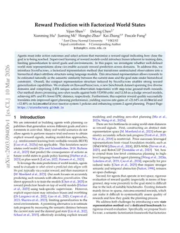 Reward Prediction with Factorized World States