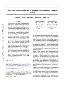 ShapeMark: Robust and Diversity-Preserving Watermarking for Diffusion Models