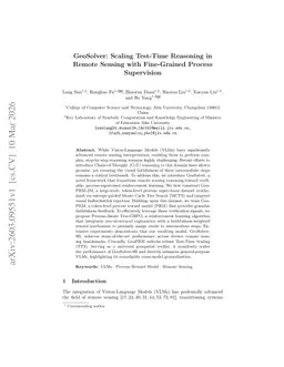 GeoSolver: Scaling Test-Time Reasoning in Remote Sensing with Fine-Grained Process Supervision