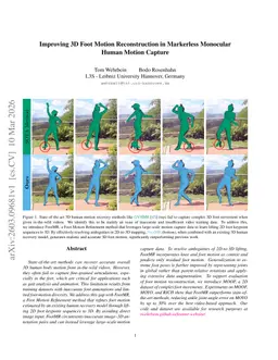 Improving 3D Foot Motion Reconstruction in Markerless Monocular Human Motion Capture