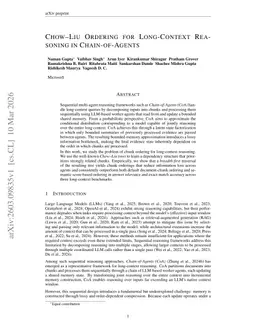 Chow-Liu Ordering for Long-Context Reasoning in Chain-of-Agents