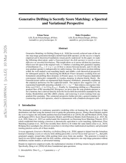Generative Drifting is Secretly Score Matching: a Spectral and Variational Perspective