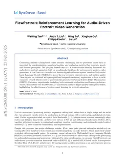 FlowPortrait: Reinforcement Learning for Audio-Driven Portrait Video Generation