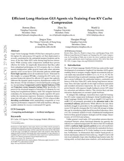 Efficient Long-Horizon GUI Agents via Training-Free KV Cache Compression