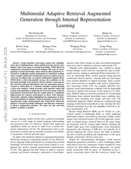 Multimodal Adaptive Retrieval Augmented Generation through Internal Representation Learning