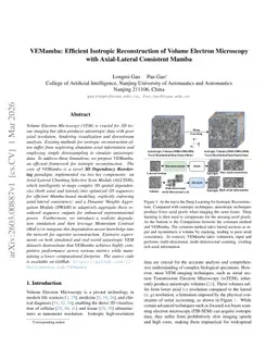 VEMamba: Efficient Isotropic Reconstruction of Volume Electron Microscopy with Axial-Lateral Consistent Mamba
