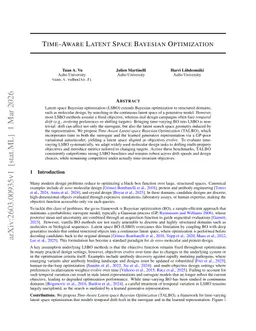 Time-Aware Latent Space Bayesian Optimization