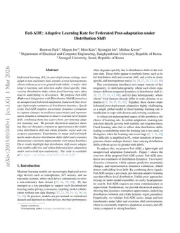 Fed-ADE: Adaptive Learning Rate for Federated Post-adaptation under Distribution Shift